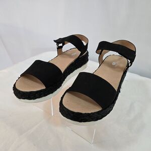 Dr. Scholls Sandals Women's 11 Other Side Ankle Strap Black Leather NIB